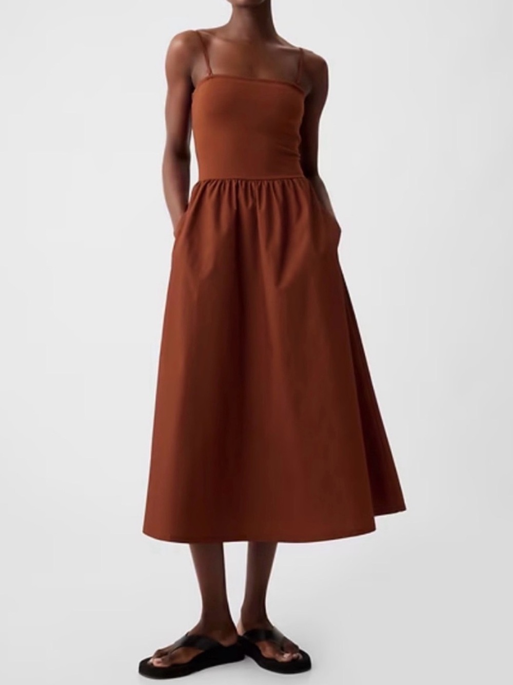 GAP Rust Orange Maxi Dress - Removable Straps - Large Tall